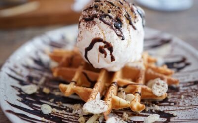 waffle, candy, ice cream